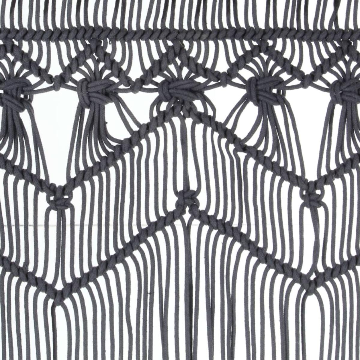 Cortina de macramé algodón gris antracita 140x240 cm