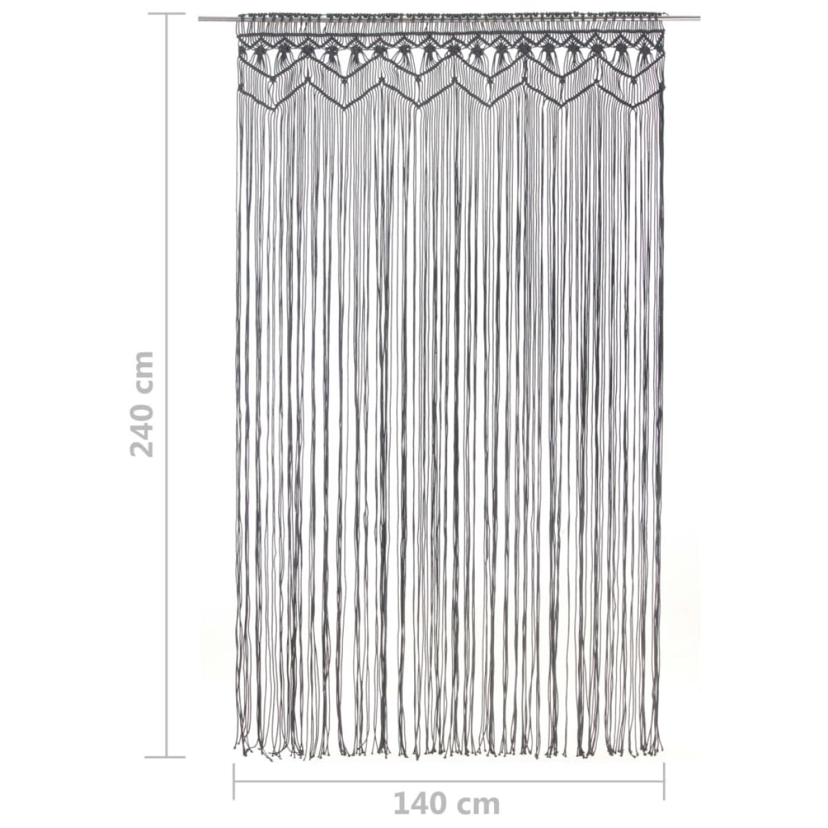 Cortina de macramé algodón gris antracita 140x240 cm