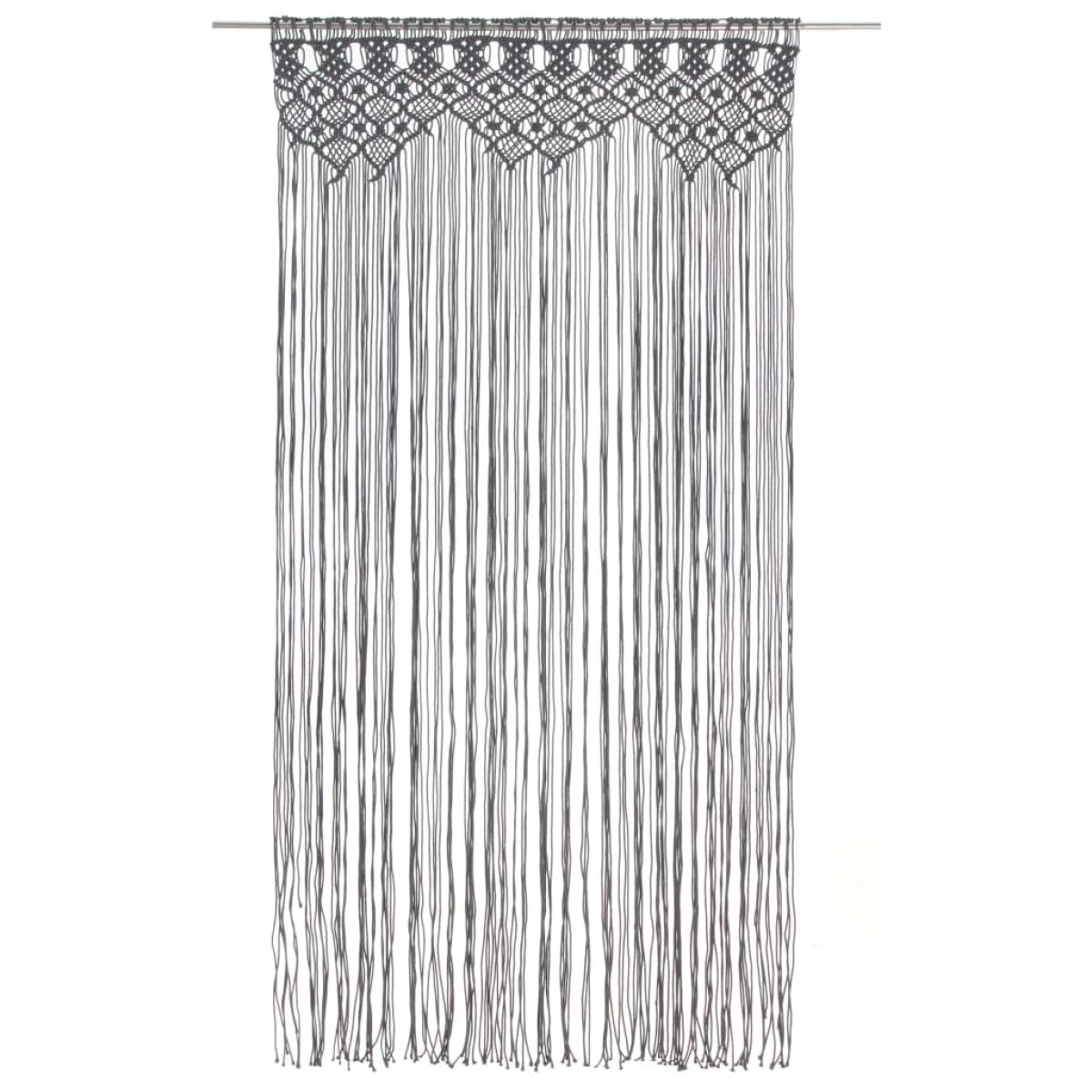 Cortina de macramé algodón gris antracita 140x240 cm
