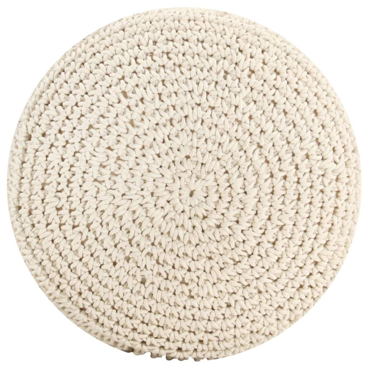 Puf de macramé hecho a mano algodón 45x30 cm