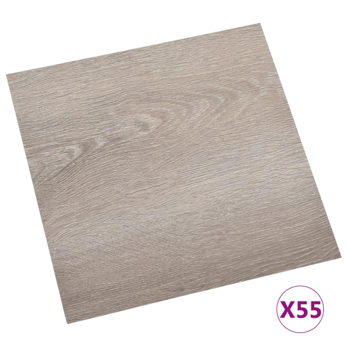 Lamas para suelo autoadhesivas 55 piezas PVC 5,11 m² gris taupe