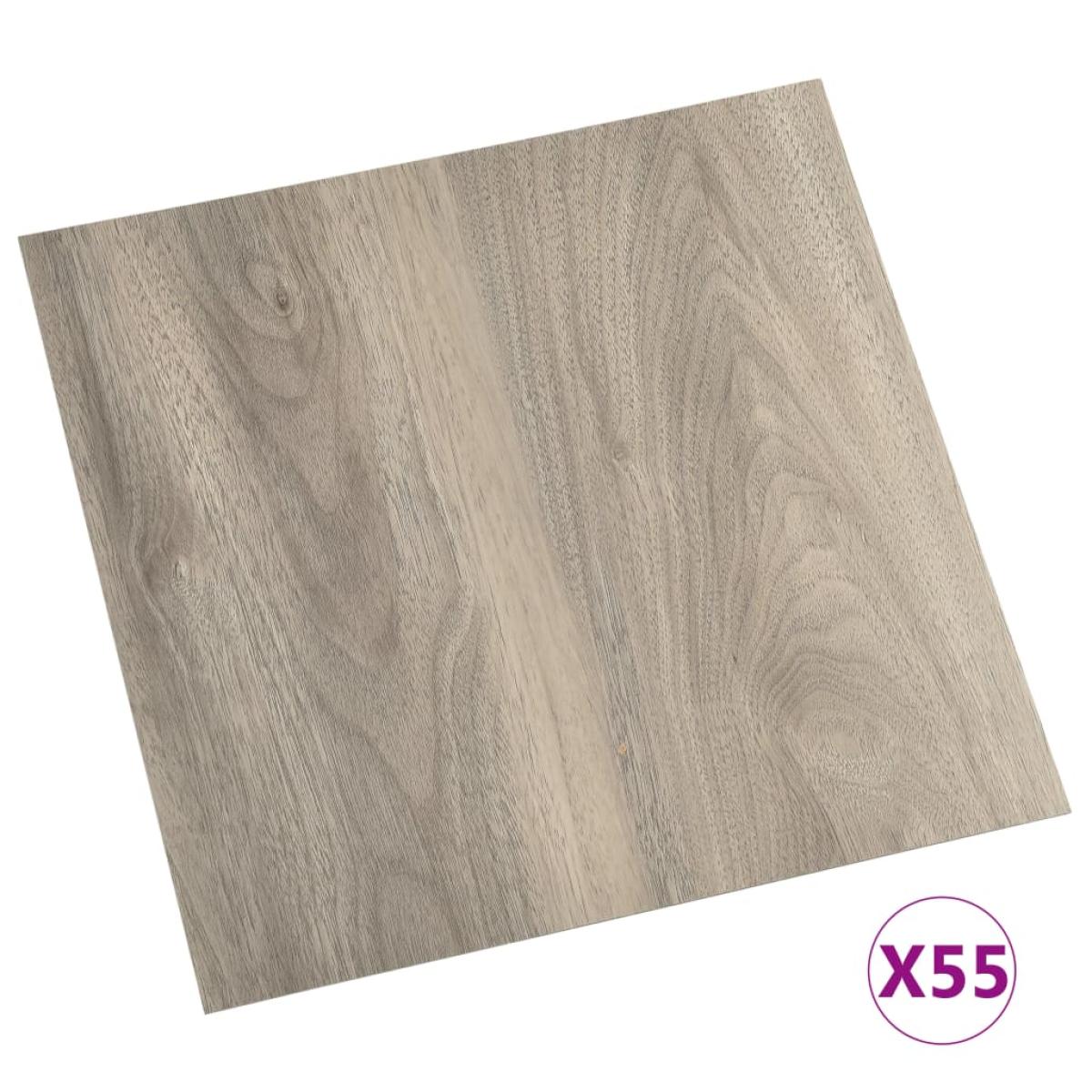 Lamas para suelo autoadhesivas 55 piezas PVC 5,11 m² gris taupe