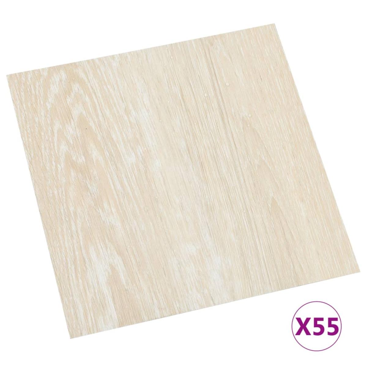 Lamas para suelo autoadhesivas 55 piezas PVC 5,11 m² beige