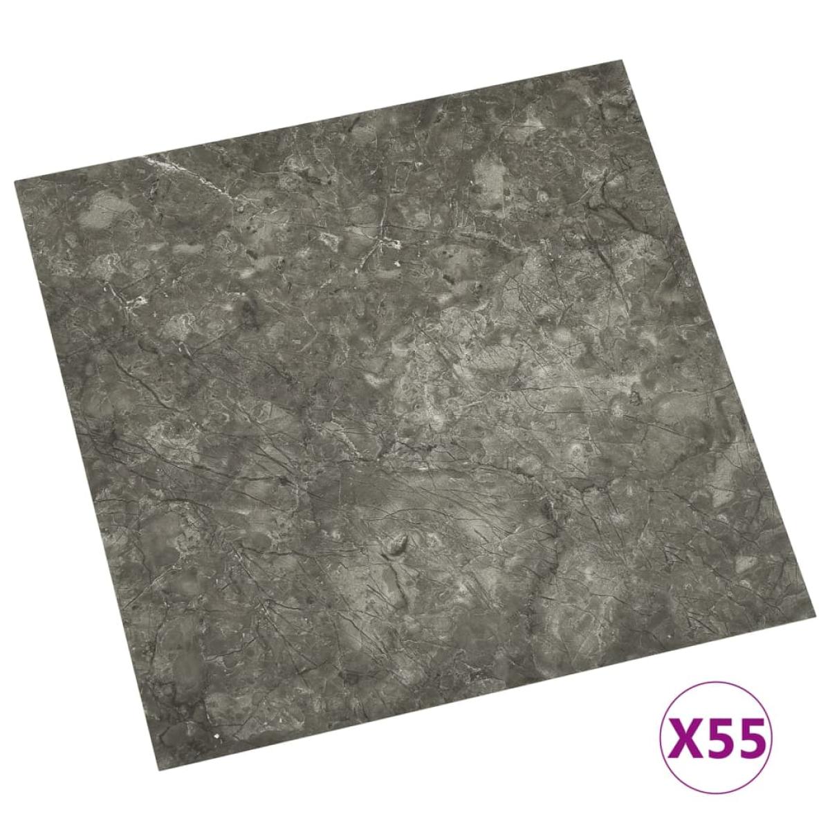 Lamas para suelo autoadhesivas 55 piezas PVC 5,11 m² gris