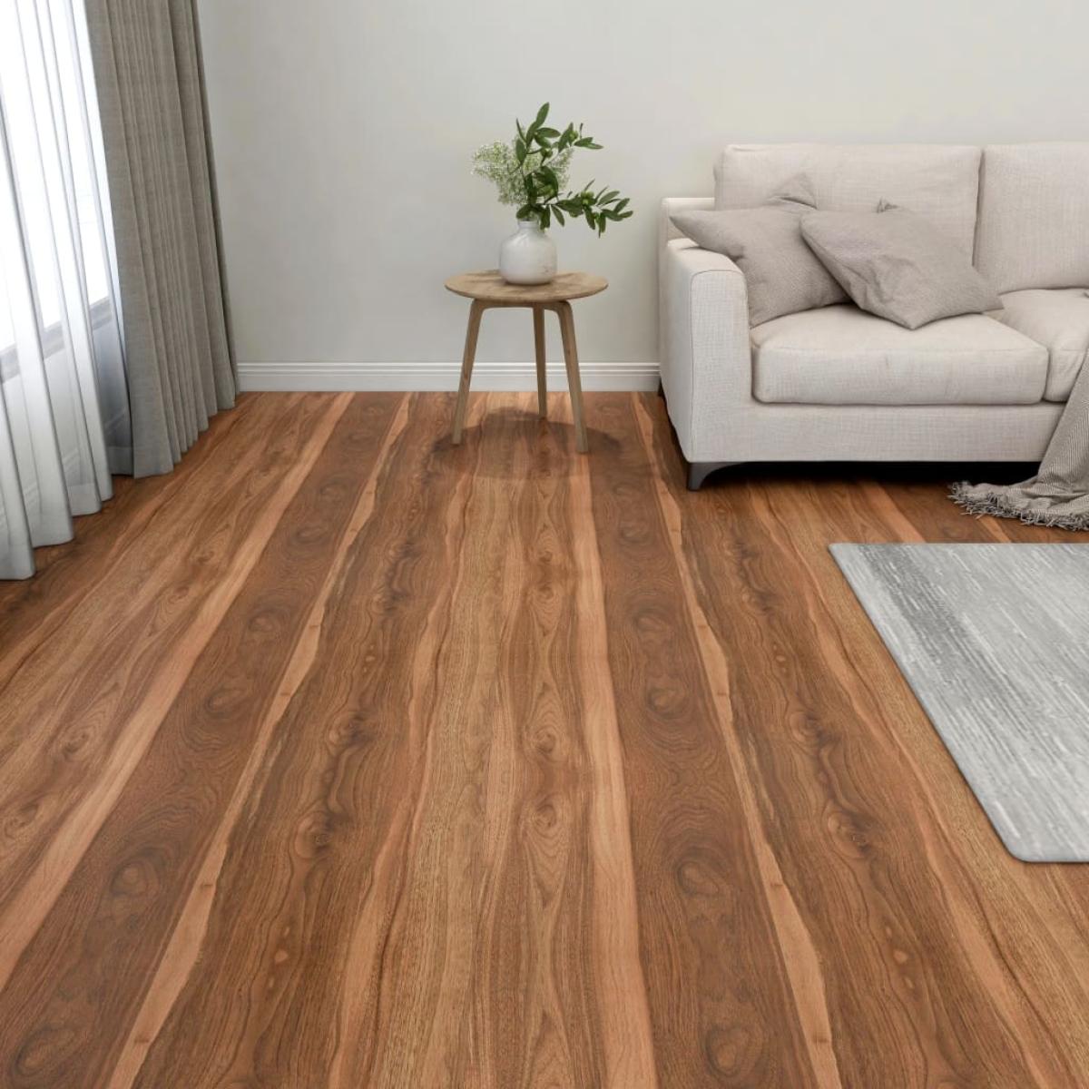 Lamas para suelo autoadhesivas 55 uds PVC 5,11 m² marrón