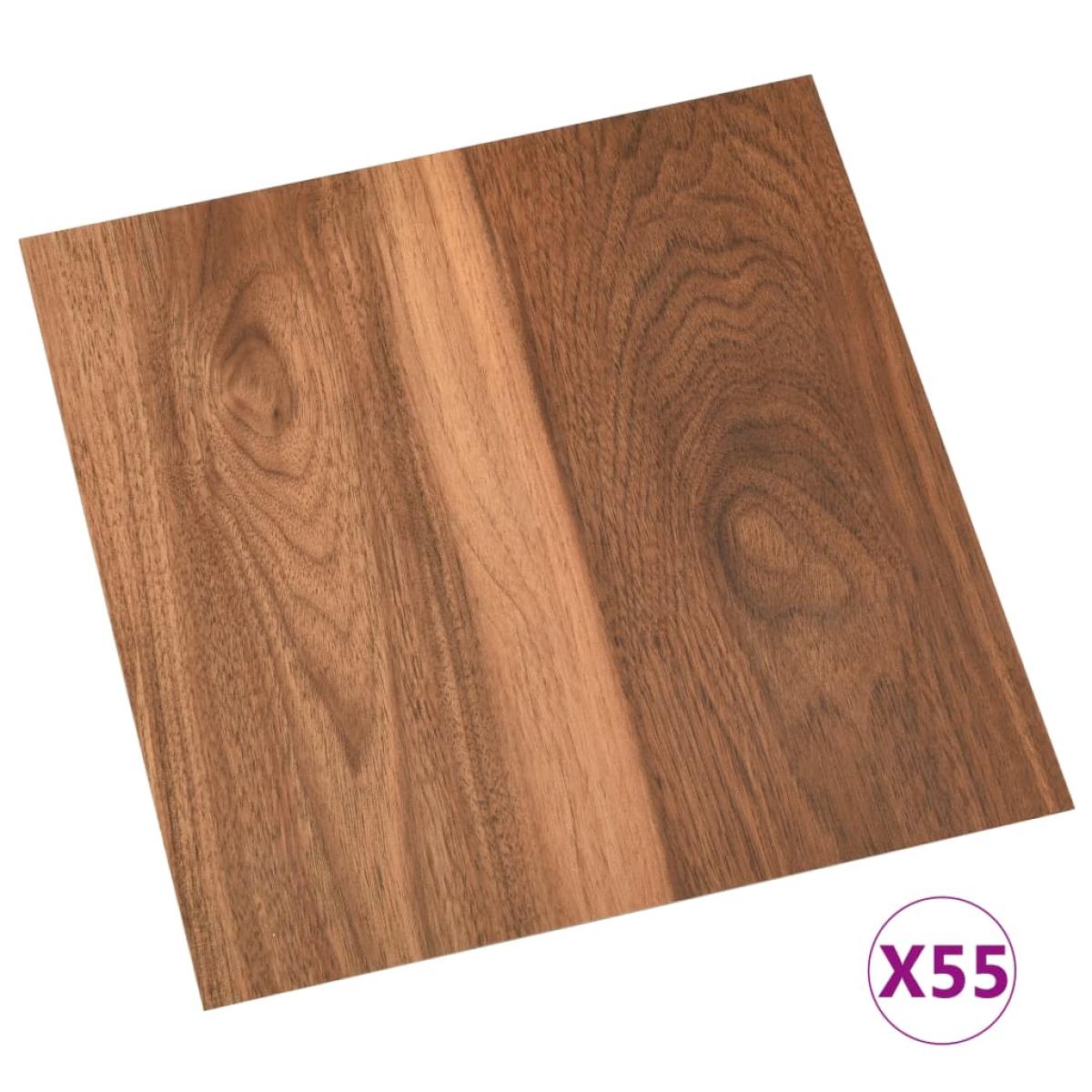 Lamas para suelo autoadhesivas 55 uds PVC 5,11 m² marrón
