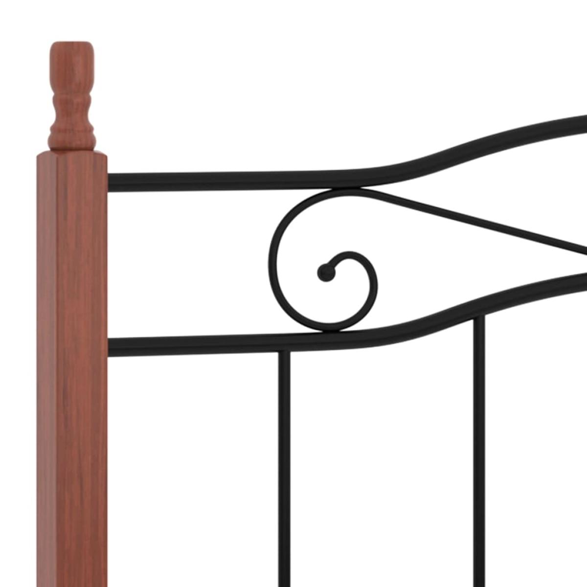 Estructura de cama metal y madera maciza de roble 120x200 cm