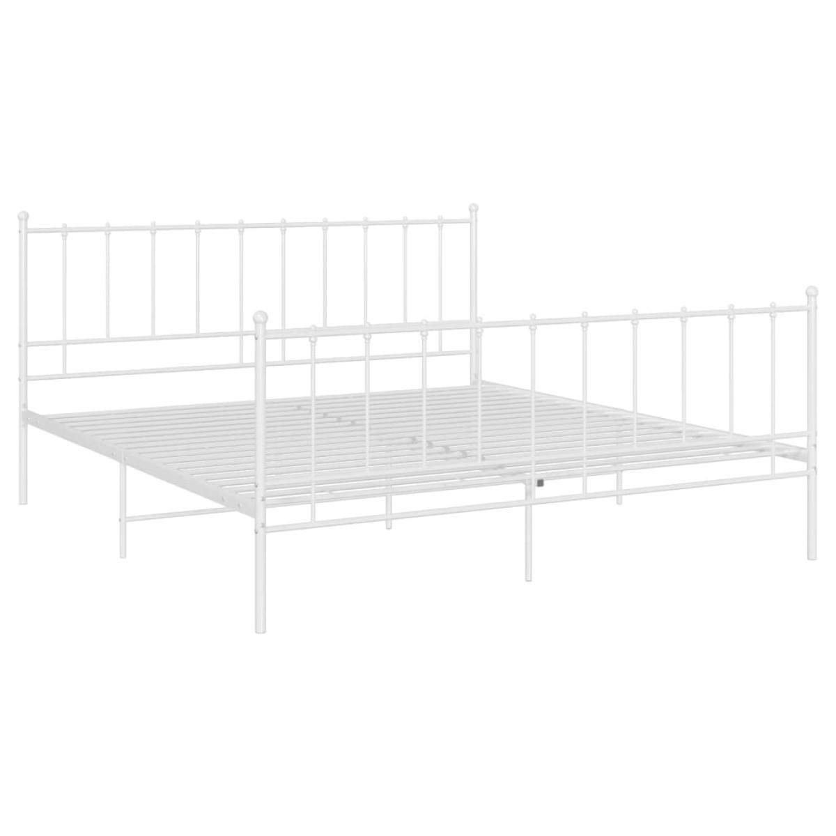 Estructura de cama de metal blanco 200x200 cm