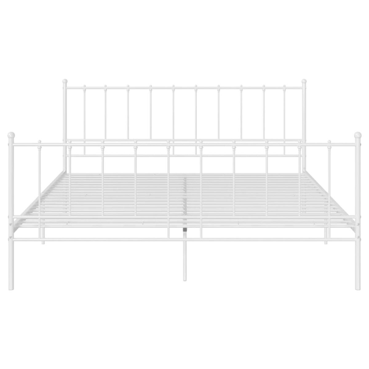 Estructura de cama de metal blanco 200x200 cm