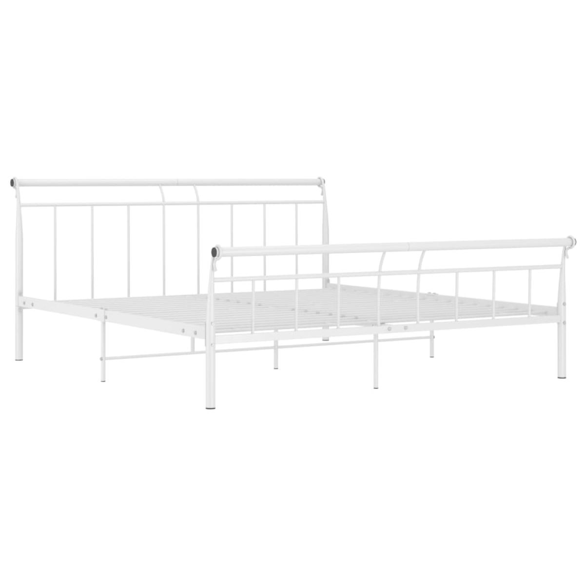 Estructura de cama de metal blanco 200x200 cm