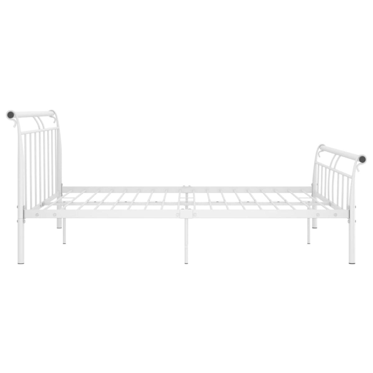 Estructura de cama de metal blanco 200x200 cm