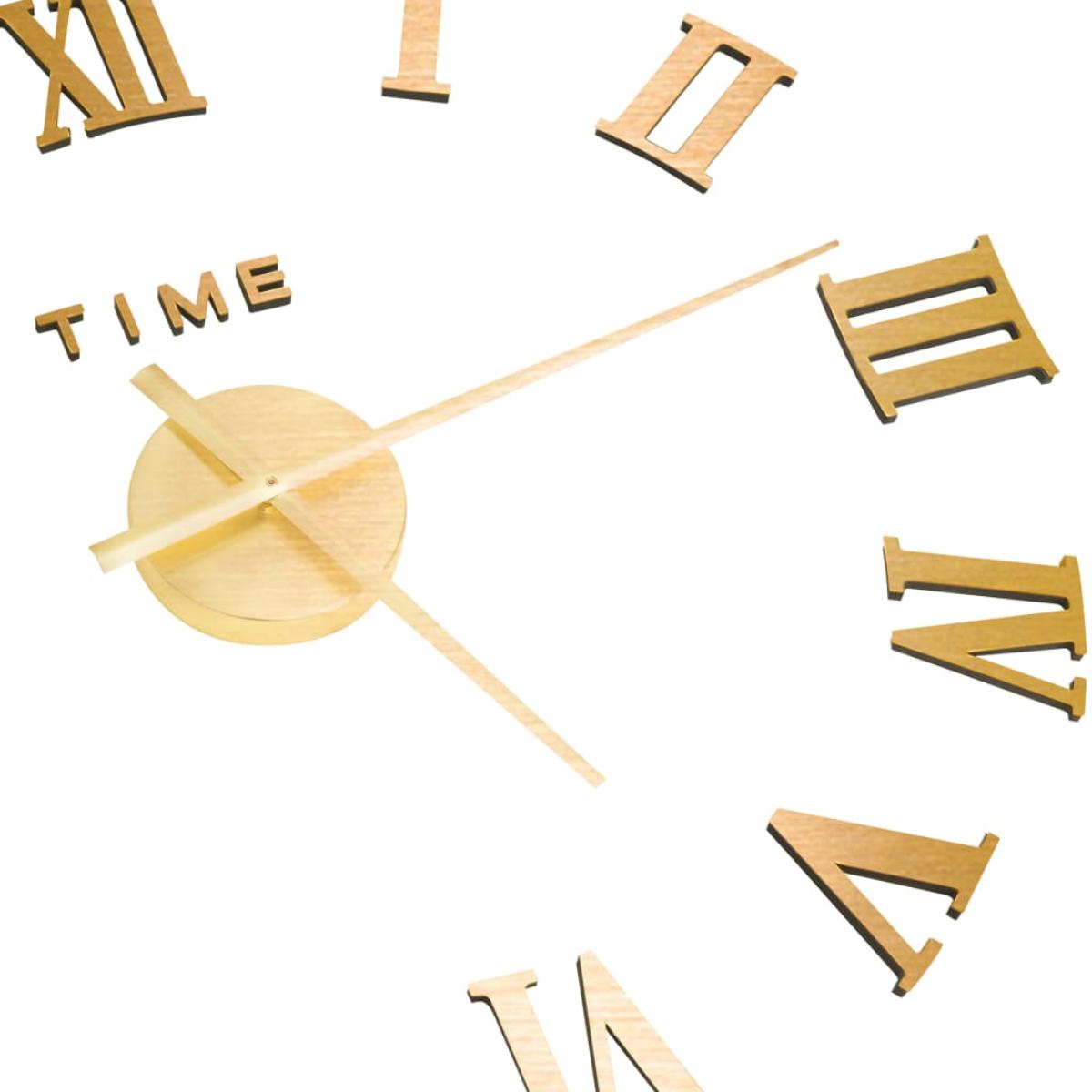 Reloj 3D de pared con diseño moderno dorado 100 cm XXL