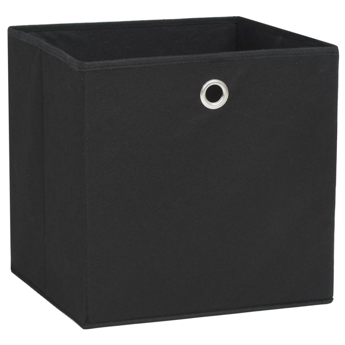 Cajas de almacenaje 4 uds textil no tejido 28x28x28 cm negro
