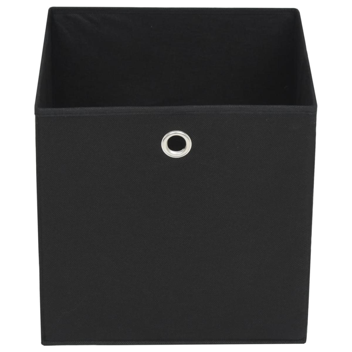 Cajas de almacenaje 4 uds textil no tejido 28x28x28 cm negro