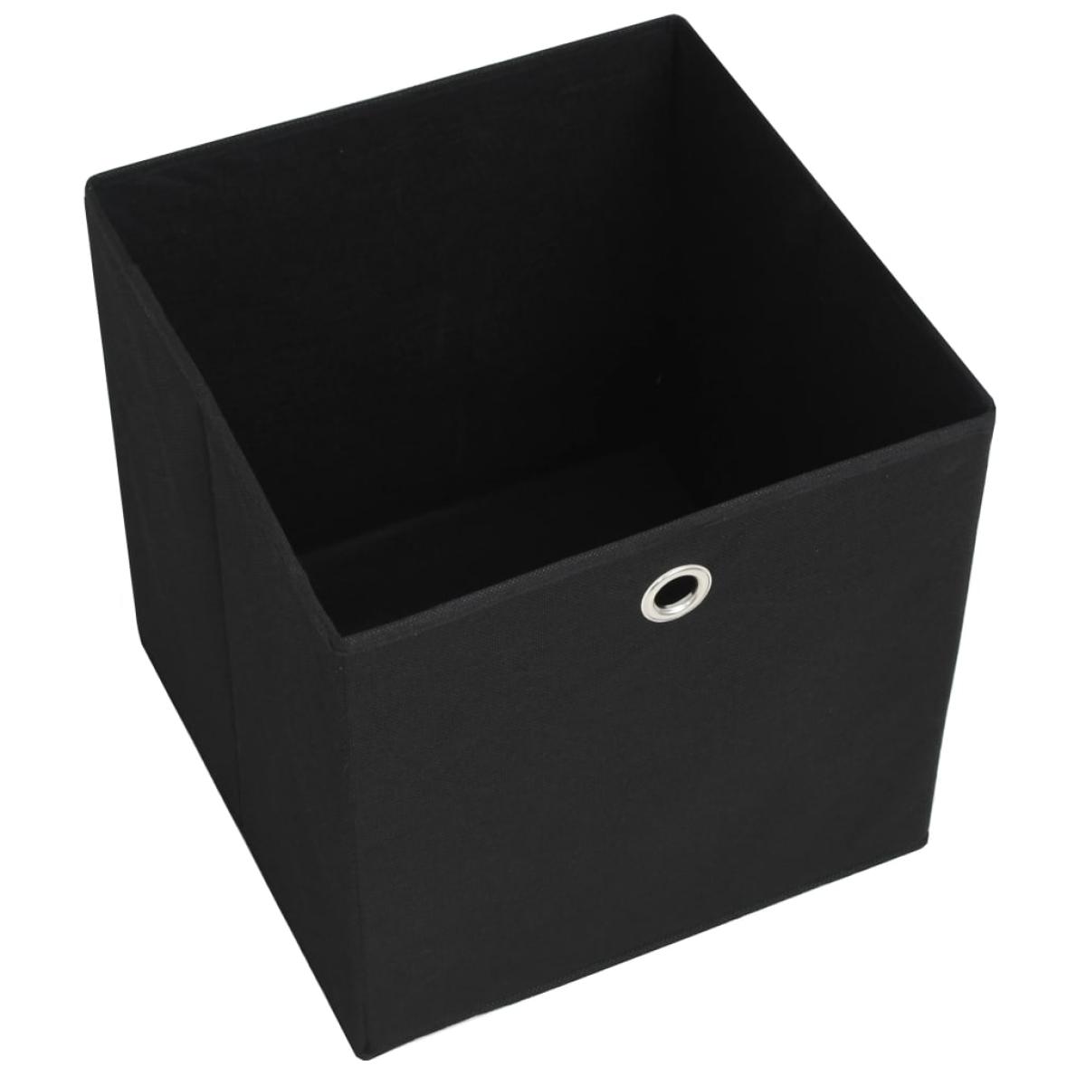 Cajas de almacenaje 4 uds textil no tejido 28x28x28 cm negro