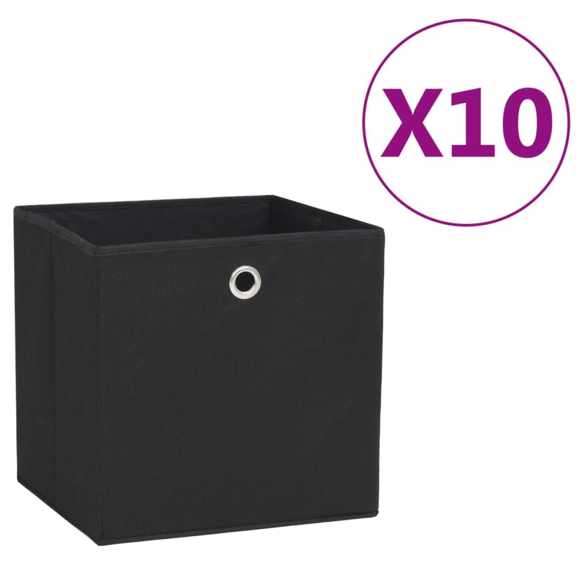 Cajas de almacenaje 10 uds textil no tejido 28x28x28 cm negro