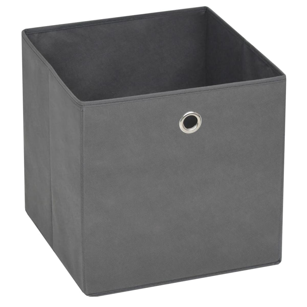 Cajas de almacenaje 4 uds textil no tejido 28x28x28 cm gris