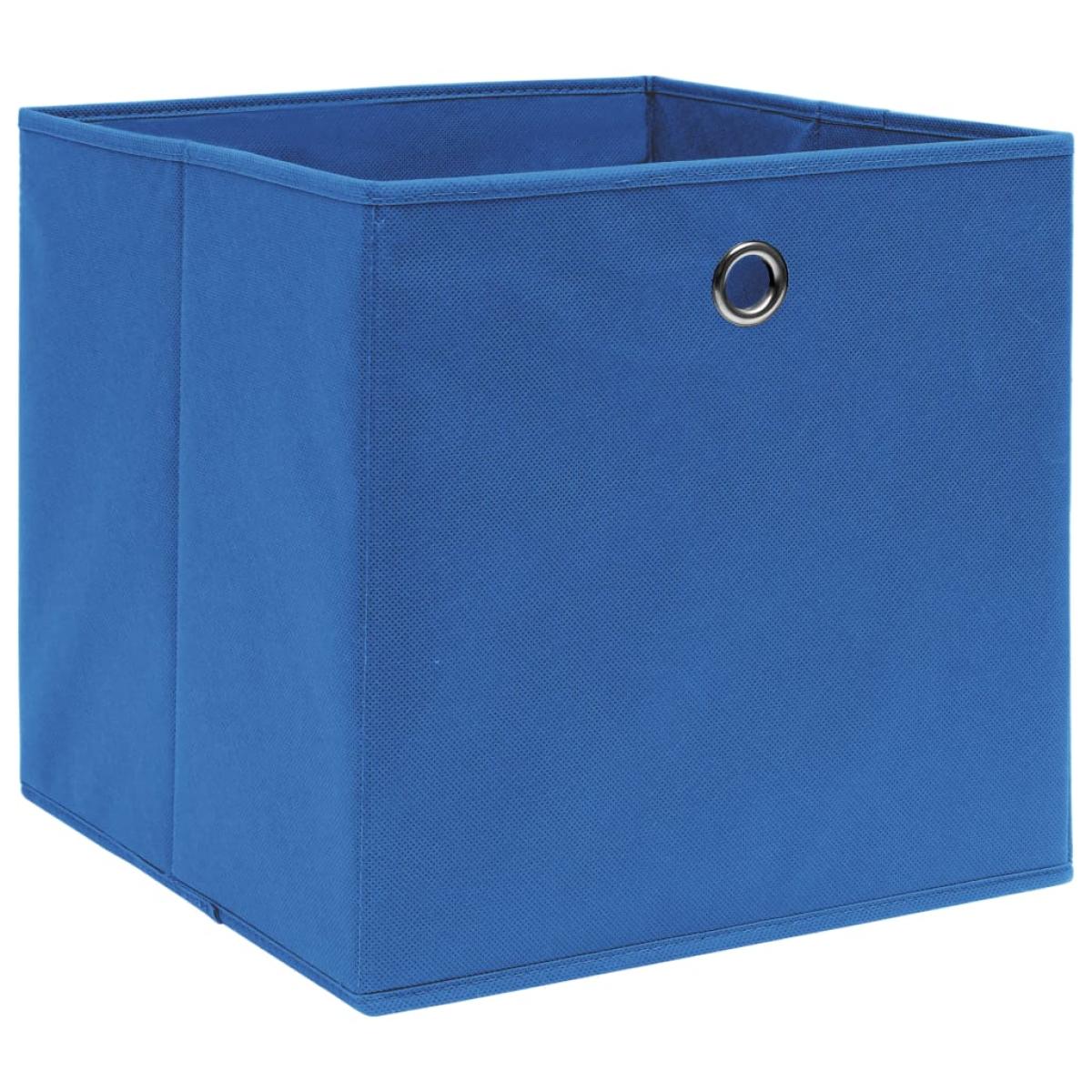 Cajas de almacenaje 10 uds textil no tejido 28x28x28 cm azul