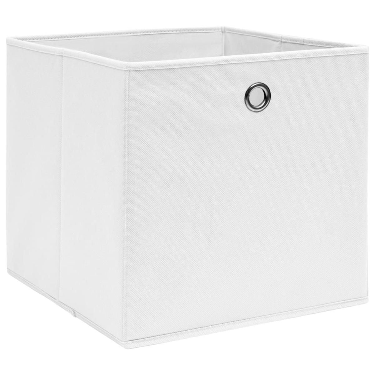 Cajas de almacenaje 10 uds textil no tejido 28x28x28 cm blanco