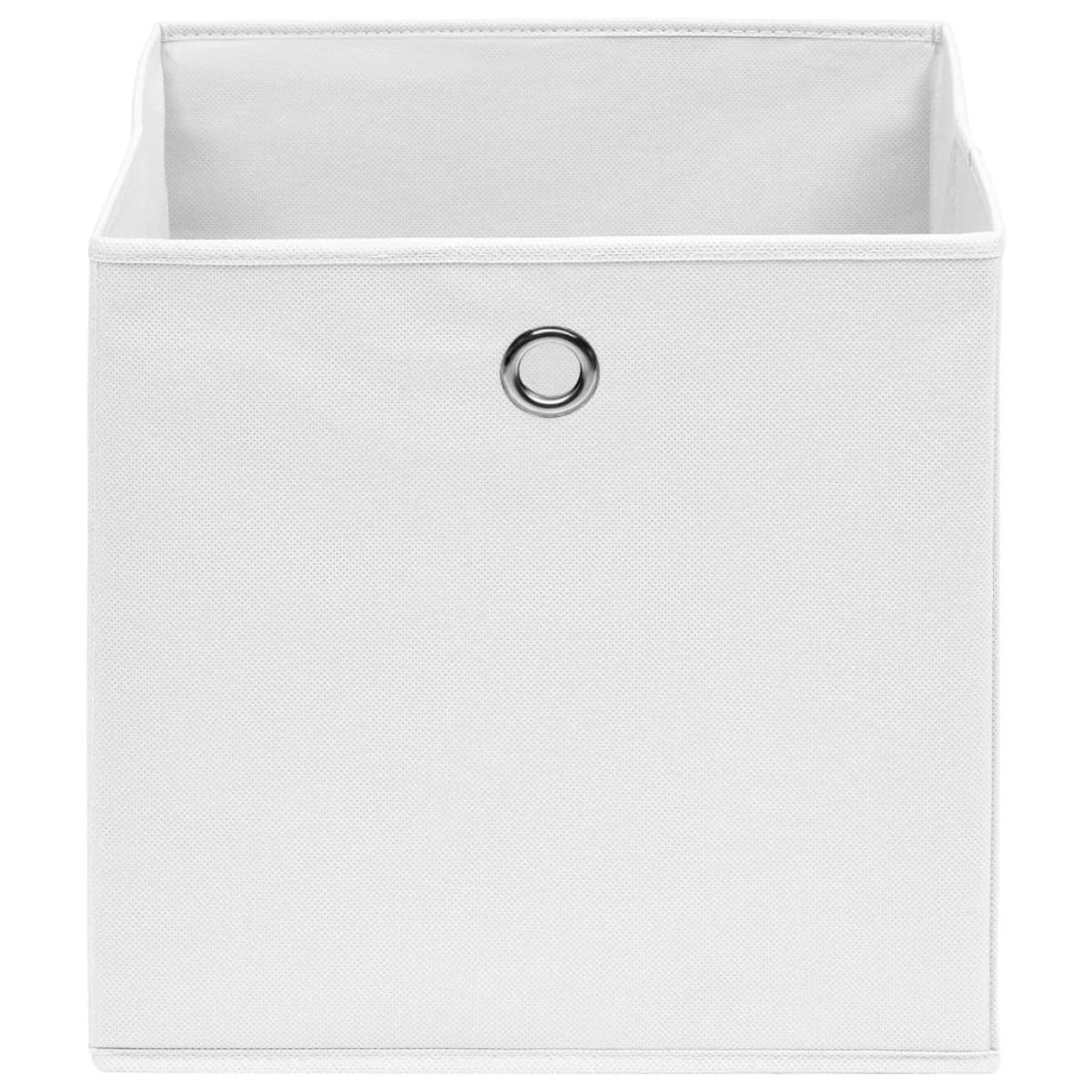 Cajas de almacenaje 10 uds textil no tejido 28x28x28 cm blanco