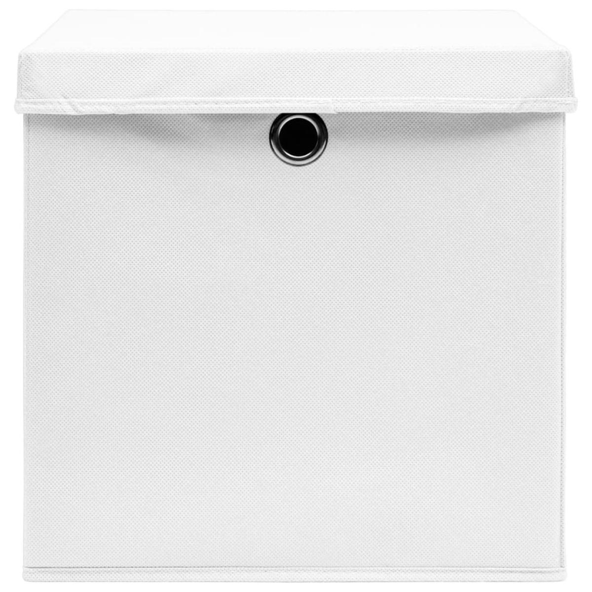 Cajas de almacenamiento con tapas 10 uds 28x28x28 cm blanco