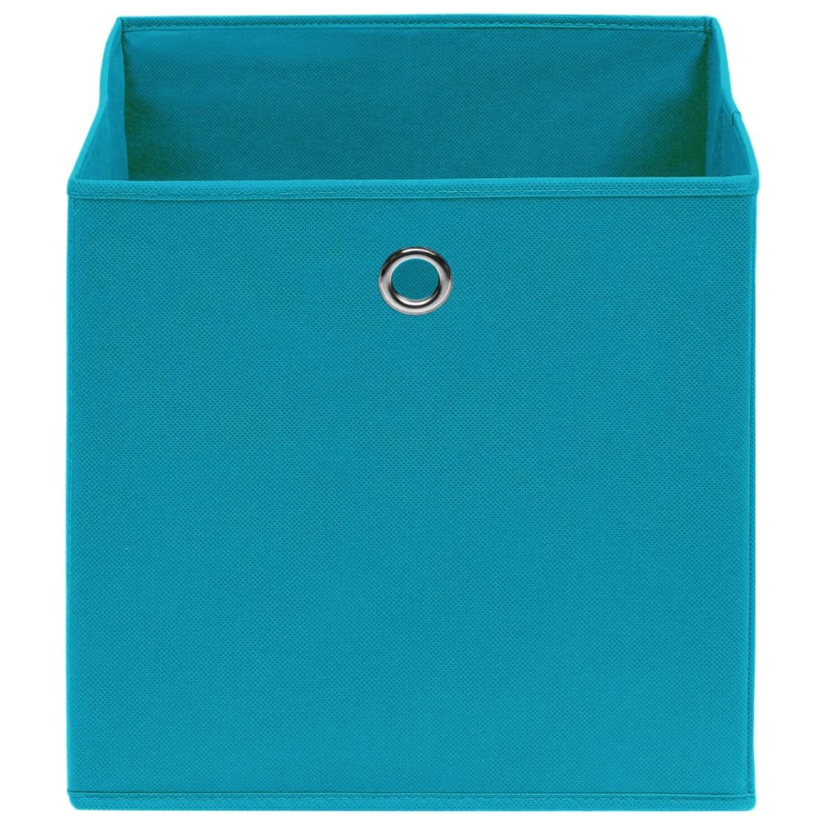 Cajas de almacenaje 4 uds tela no tejido 28x28x28 cm azul bebé