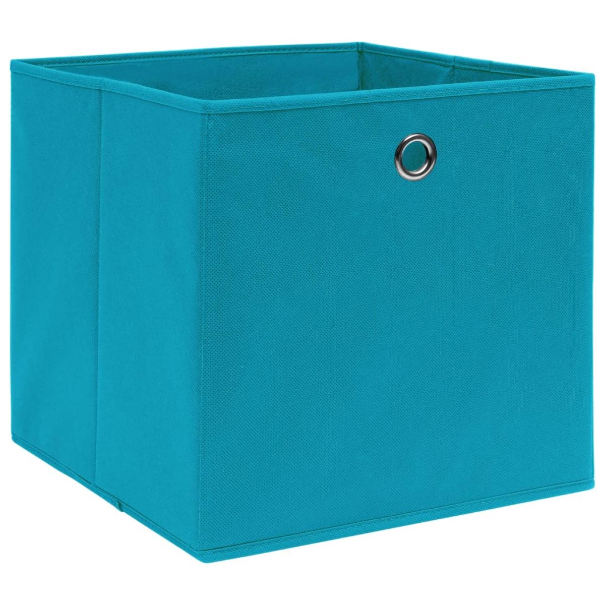 Cajas de almacenaje 10 uds tela no tejido 28x28x28 cm azul bebé