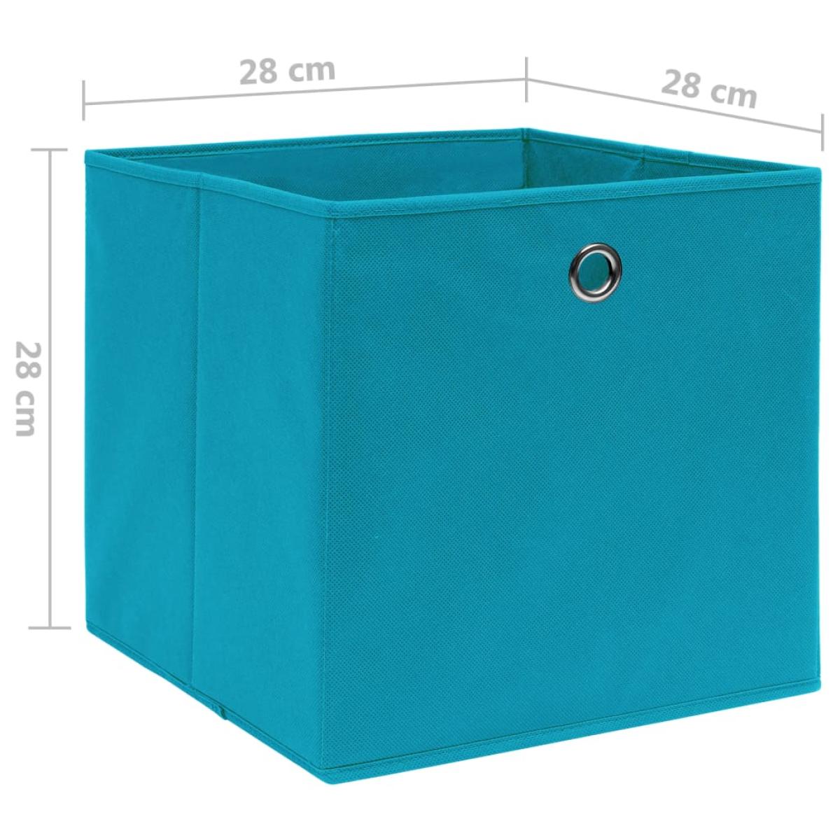 Cajas de almacenaje 10 uds tela no tejido 28x28x28 cm azul bebé