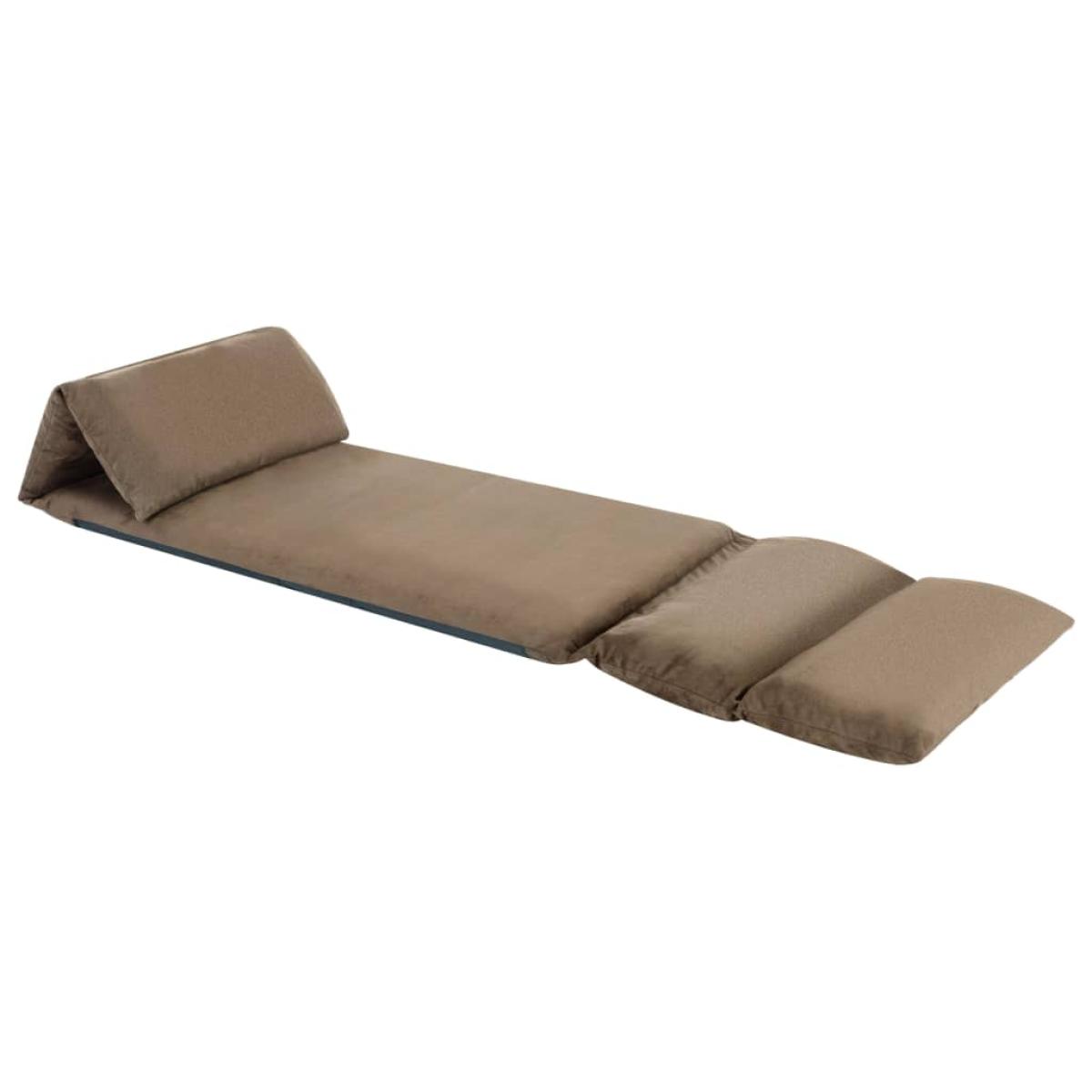 Tumbona de suelo plegable microfibra gris taupe