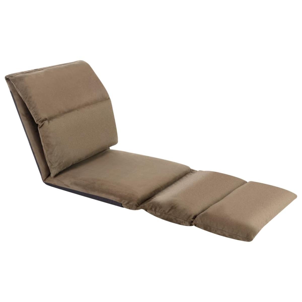 Tumbona de suelo plegable microfibra gris taupe