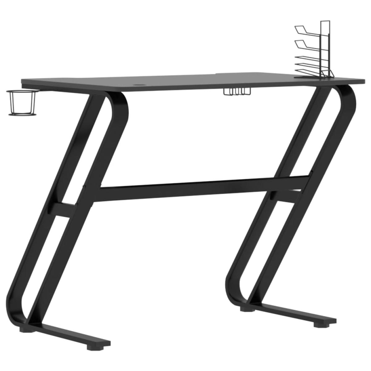 Escritorio para juegos con patas en forma ZZ negro 90x60x75 cm