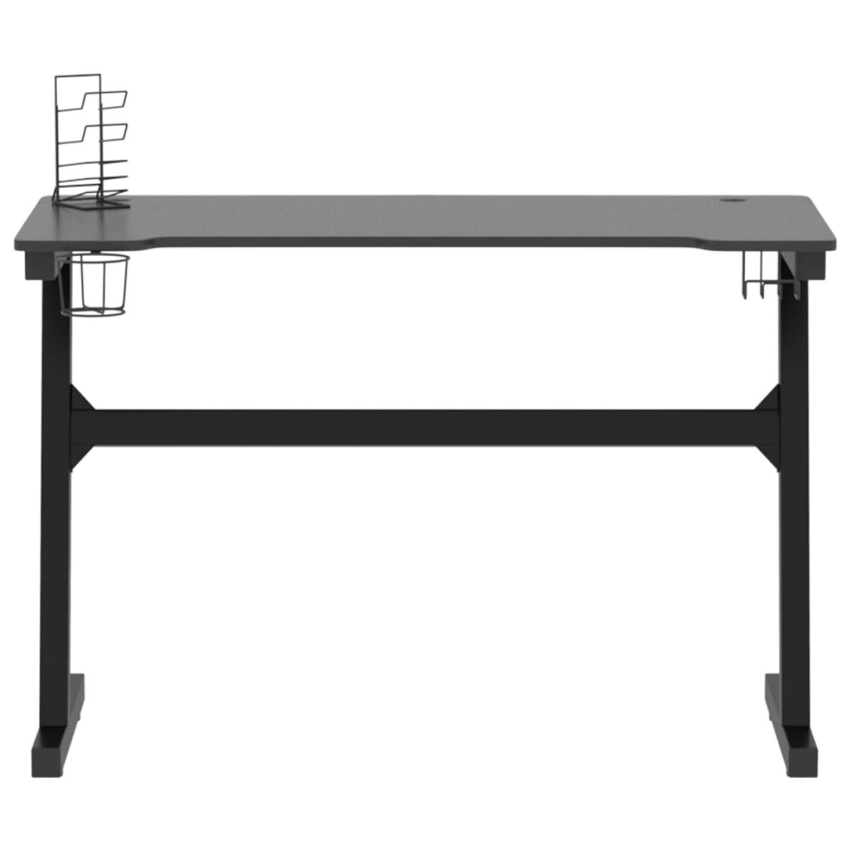 Escritorio gaming LED con forma de Z negro 110x60x75cm