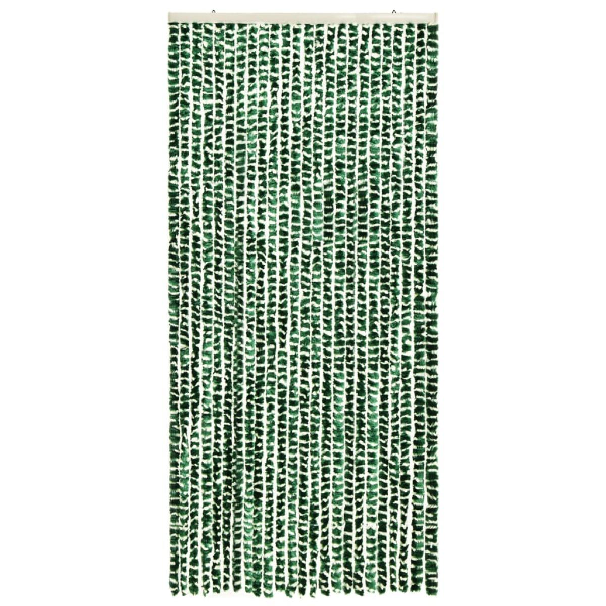 Cortina mosquitera chenilla verde y blanco 100x220 cm