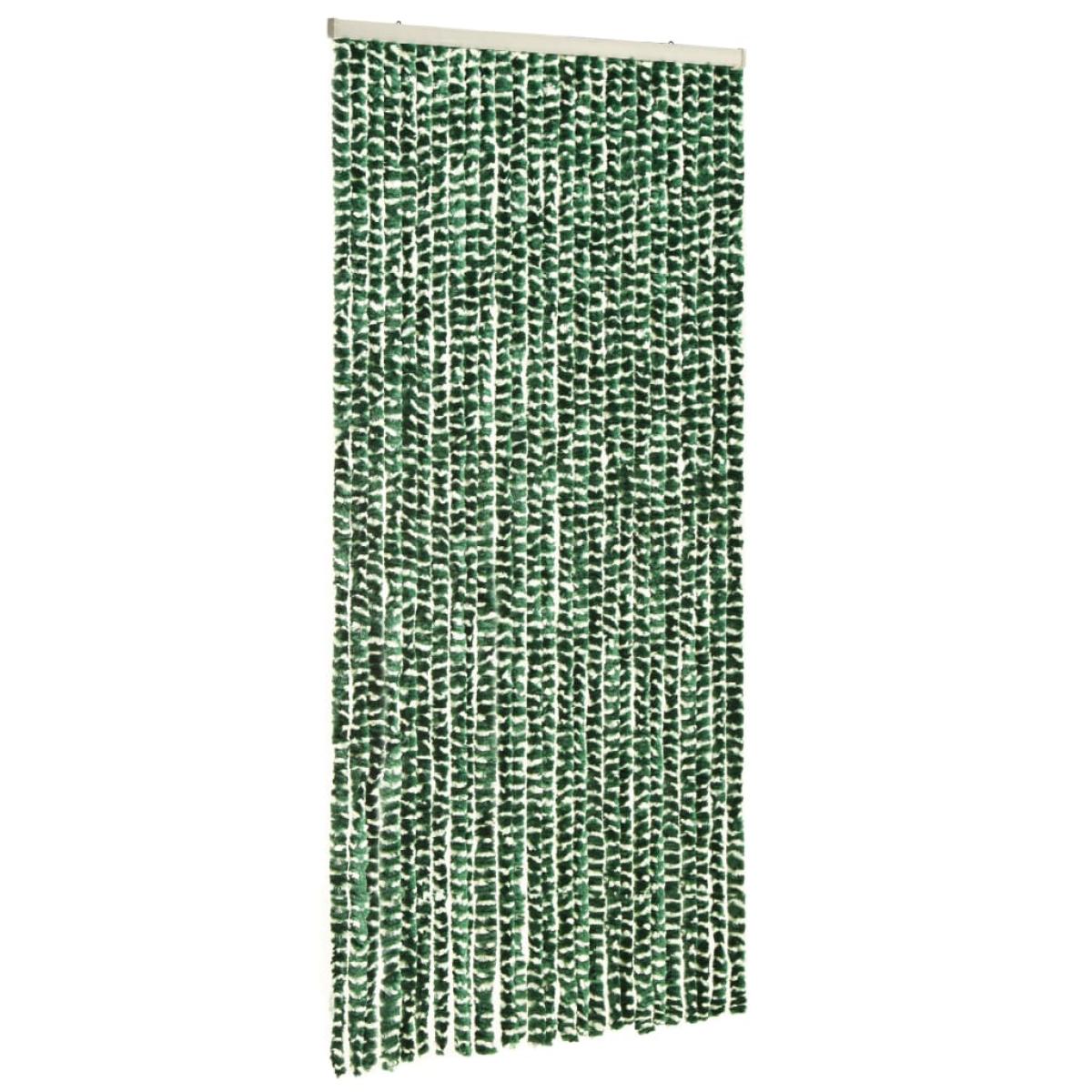 Cortina mosquitera chenilla verde y blanco 100x220 cm