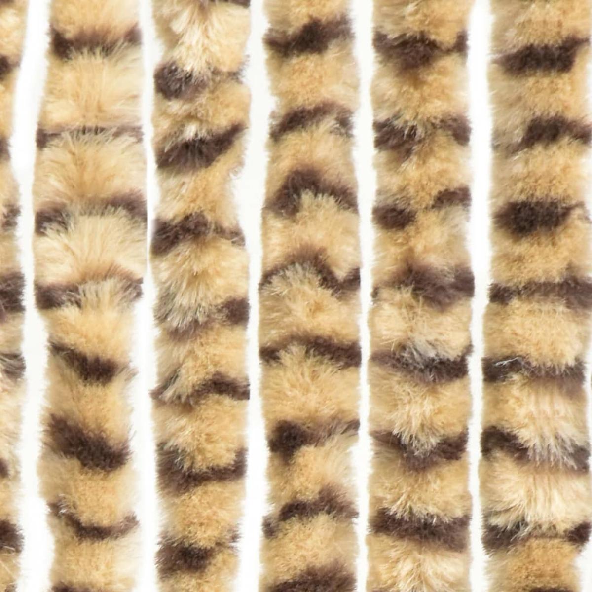 Cortina mosquitera beige y marrón chenilla 90x220 cm 