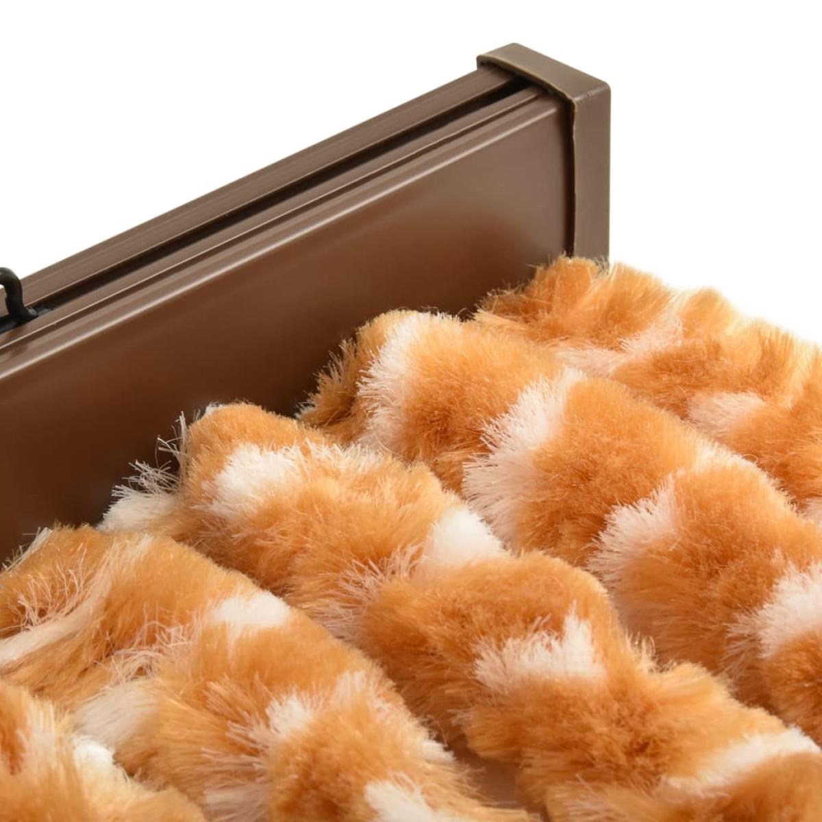 Cortina mosquitera chenilla ocre y blanco 100x220 cm