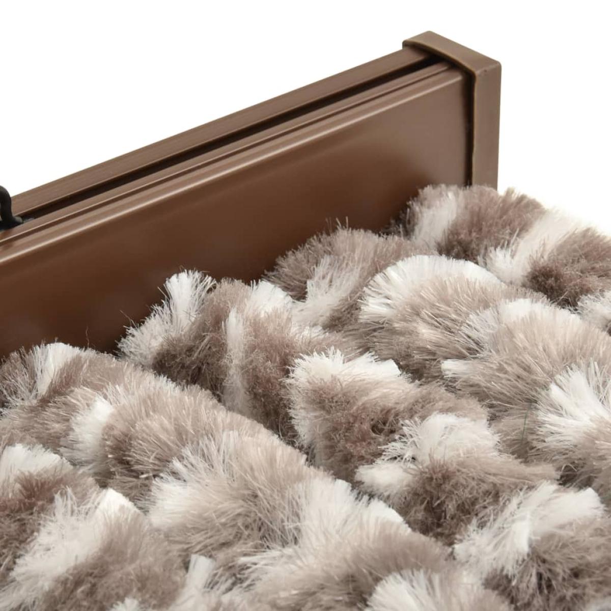Cortina mosquitera chenilla gris taupe y blanco 90x220 cm