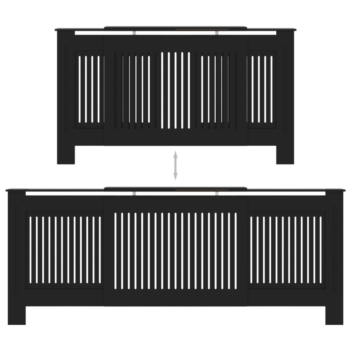 Cubierta para radiador MDF negro 205 cm