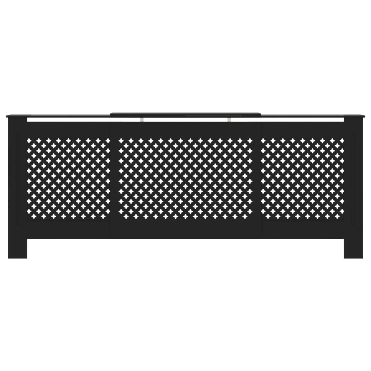 Cubierta para radiador MDF negro 205 cm