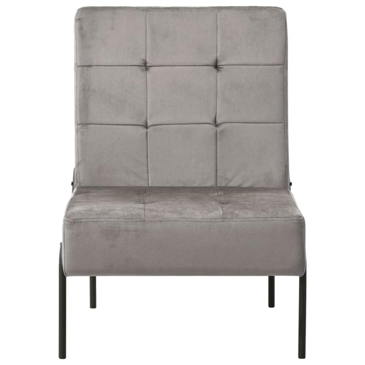 Silla de relajación de terciopelo gris claro 65x79x87 cm