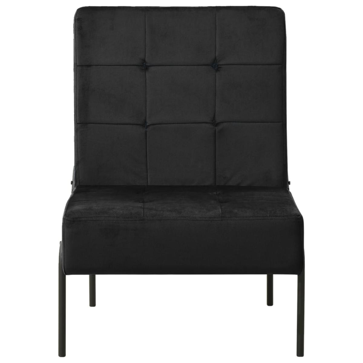 Silla de relajación de terciopelo negro 65x79x87 cm