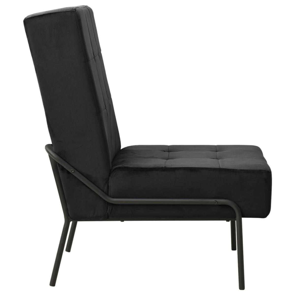 Silla de relajación de terciopelo negro 65x79x87 cm