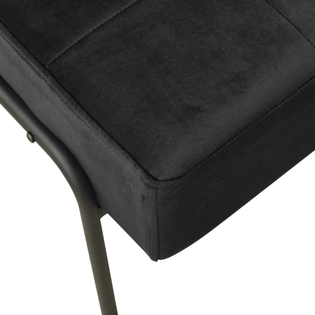 Silla de relajación de terciopelo negro 65x79x87 cm