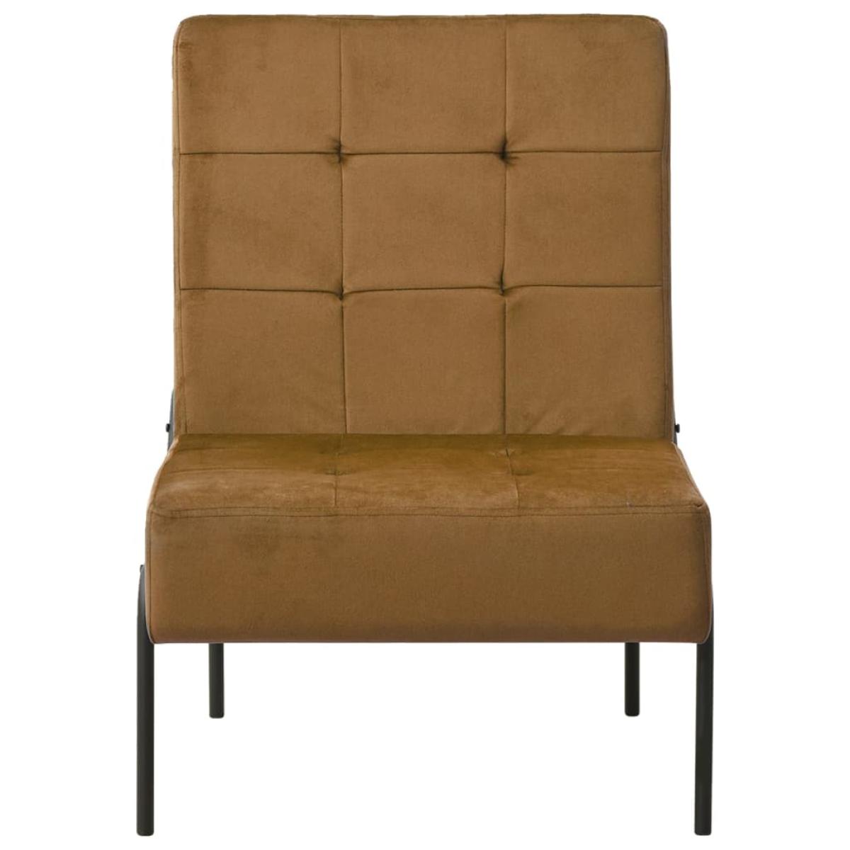 Silla de relajación de terciopelo marrón 65x79x87 cm