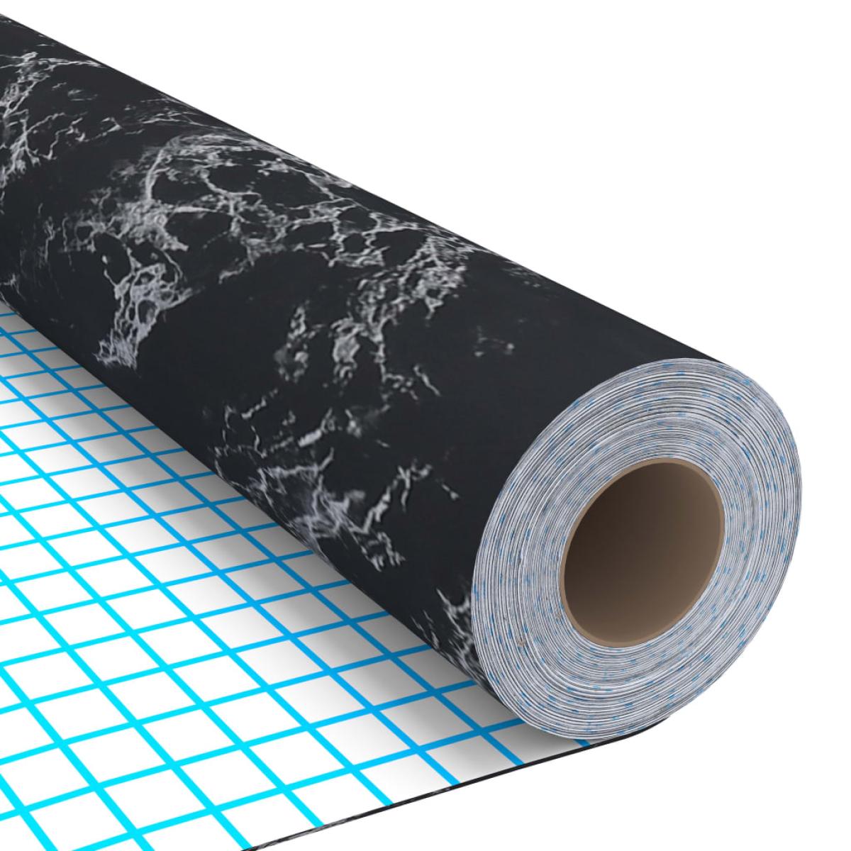 Láminas autoadhesivas muebles PVC piedra negra 500x90 cm