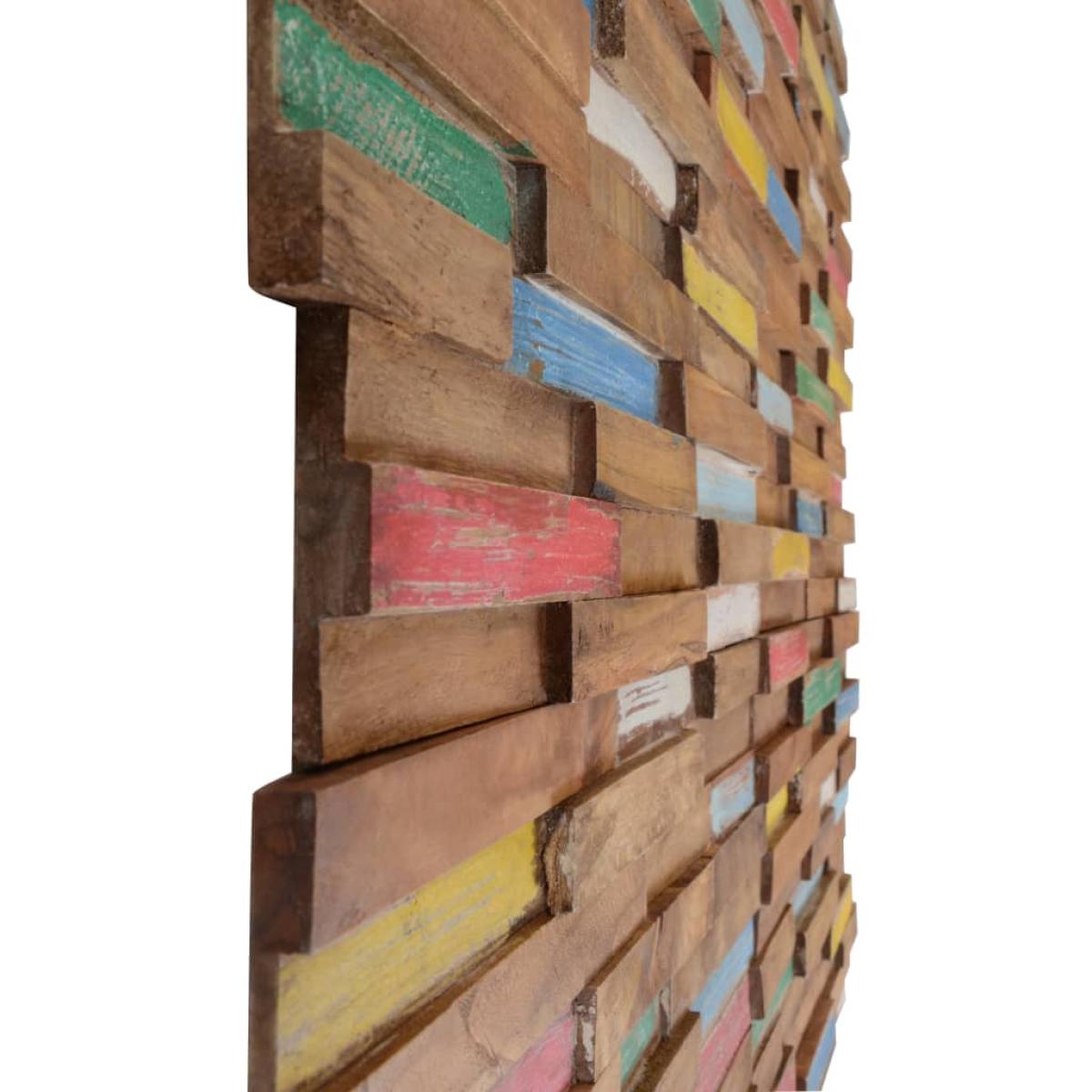 Paneles de revestimiento de pared 10 uds 1,03 m² madera teca maciza