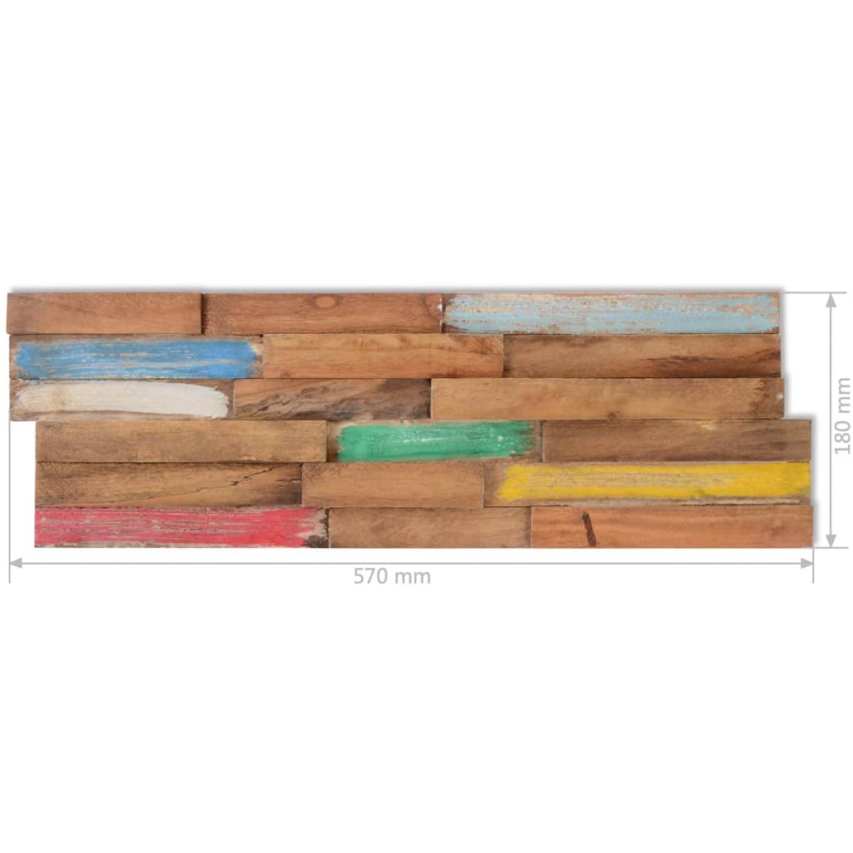 Paneles de revestimiento de pared 10 uds 1,03 m² madera teca maciza