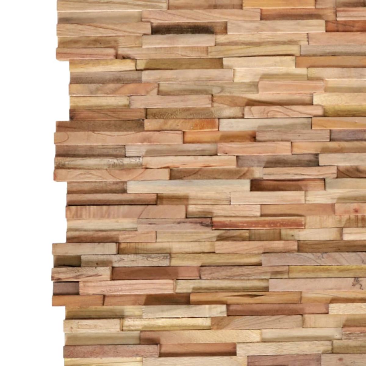 Paneles de revestimiento de pared 3D 10 uds madera teca 1,08 m²