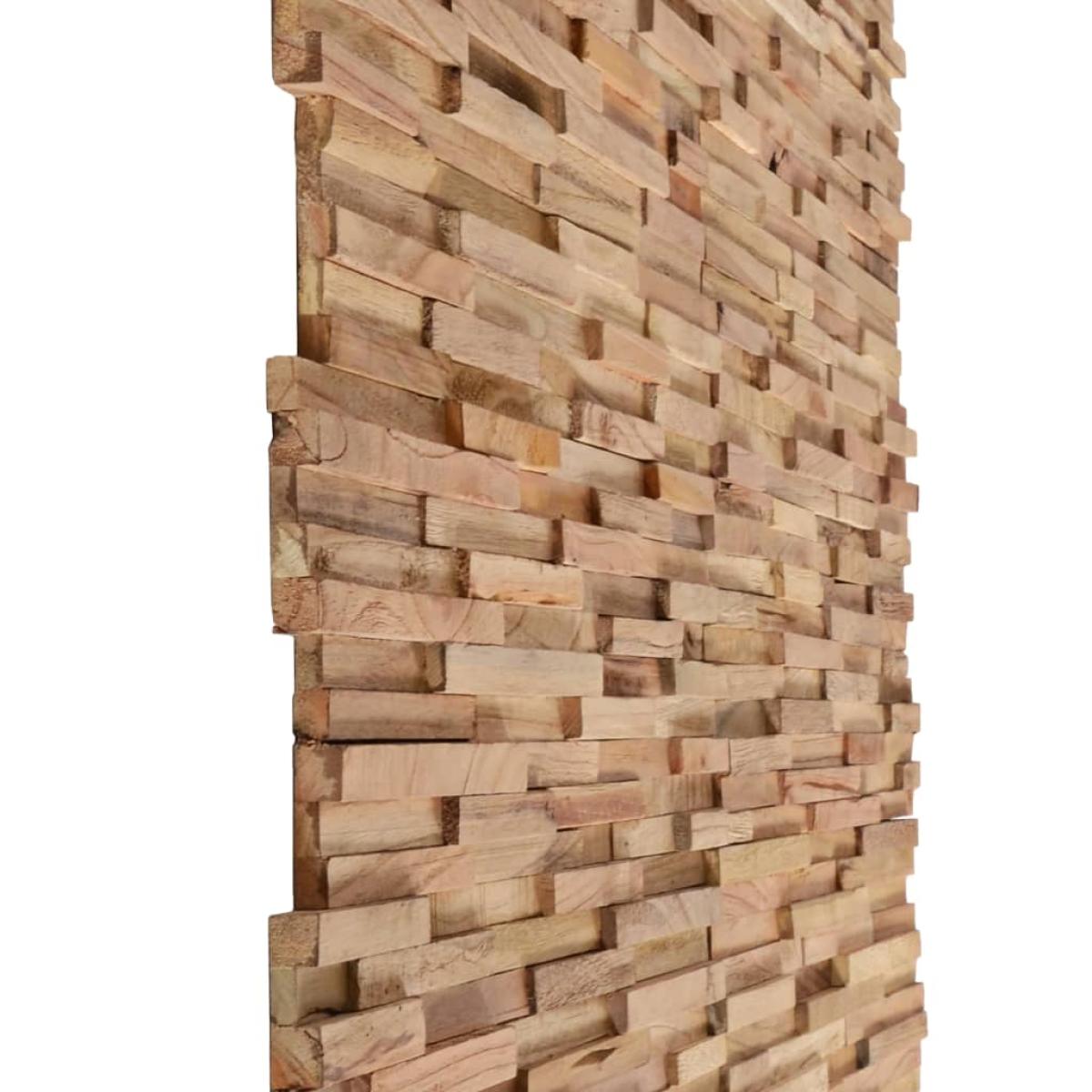 Paneles de revestimiento de pared 3D 10 uds madera teca 1,08 m²