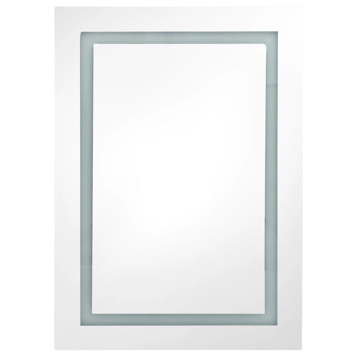 Armario de baño con espejo LED color roble 50x13x70 cm